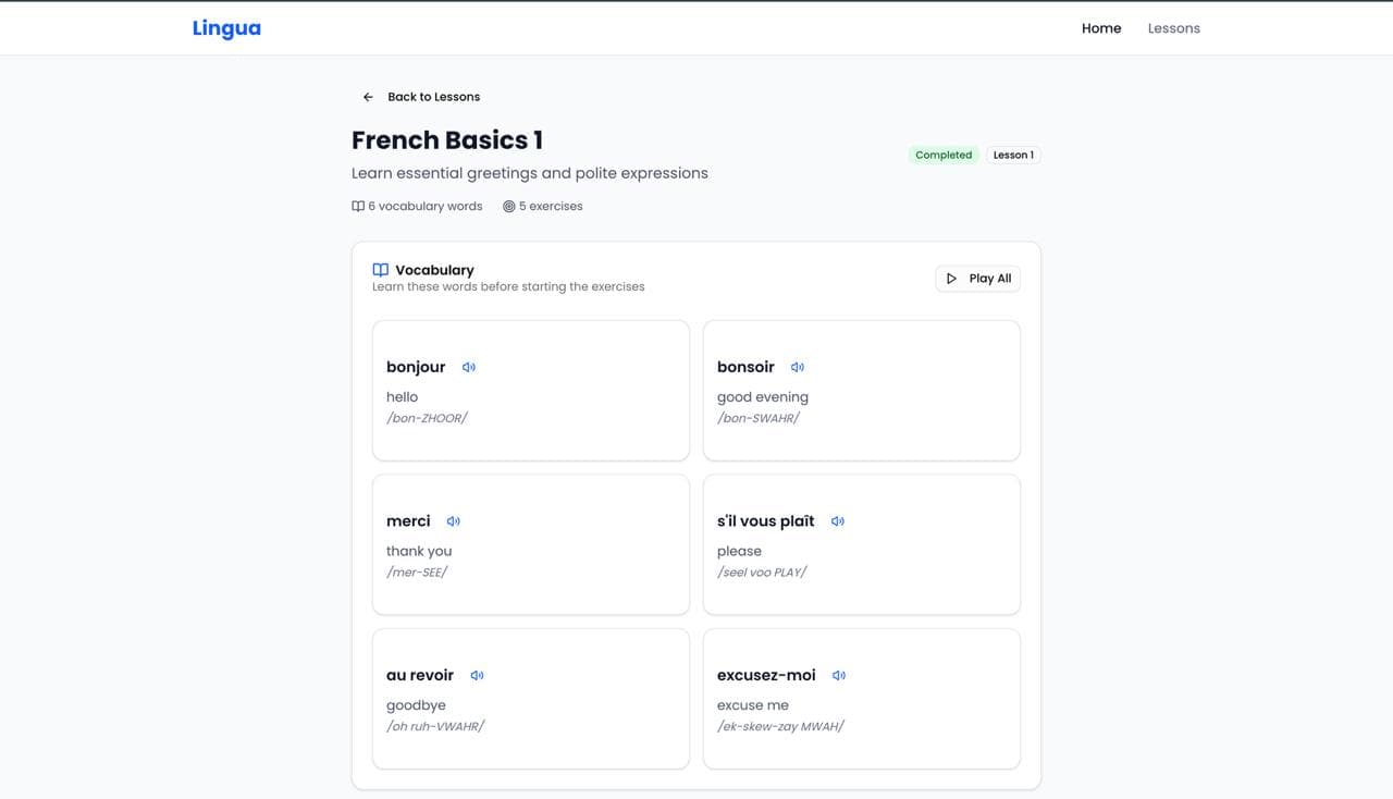 Lingua - French Learning App — frame 1