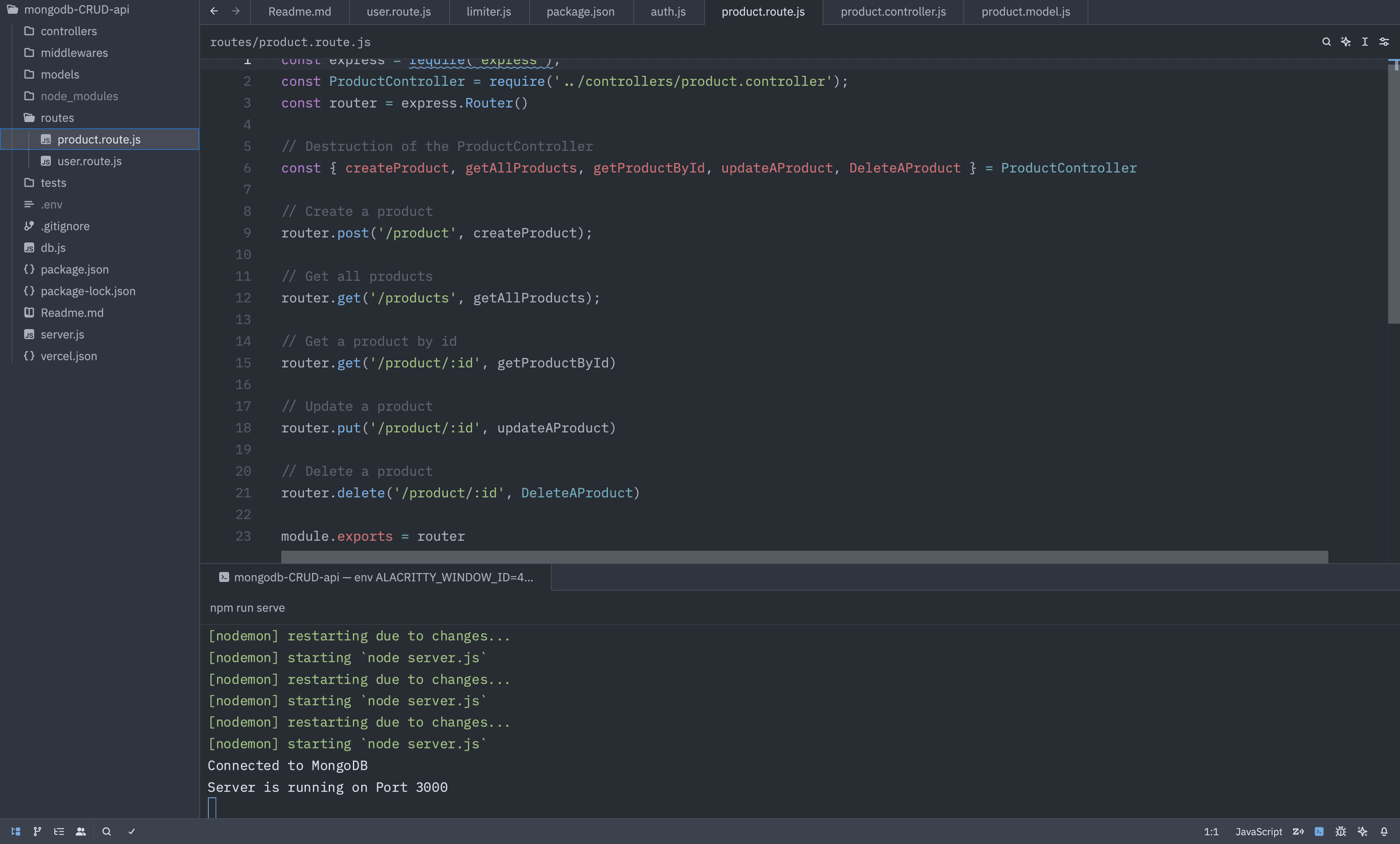MongoDB & Express CRUD API — frame 2
