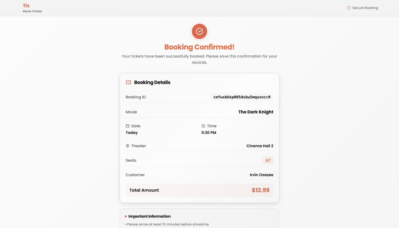 Tix - Movie Ticket Booking App — frame 4