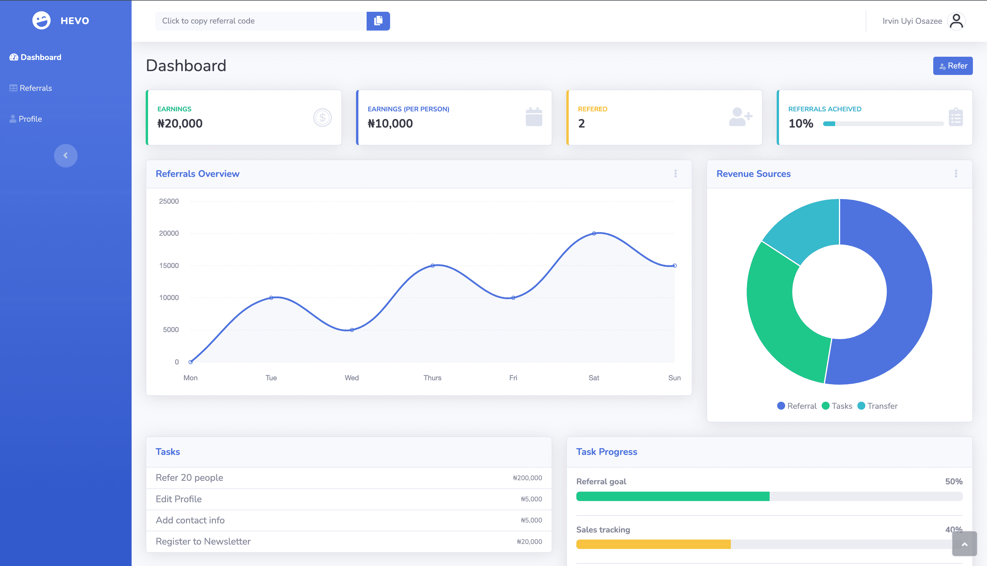 Django Referral System screenshot