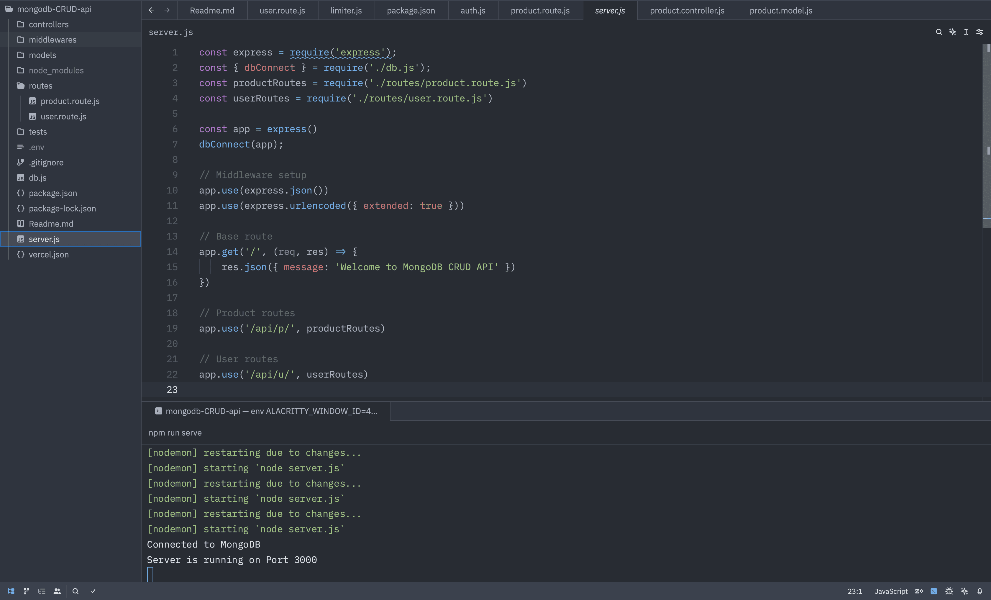 MongoDB & Express CRUD API — frame 3
