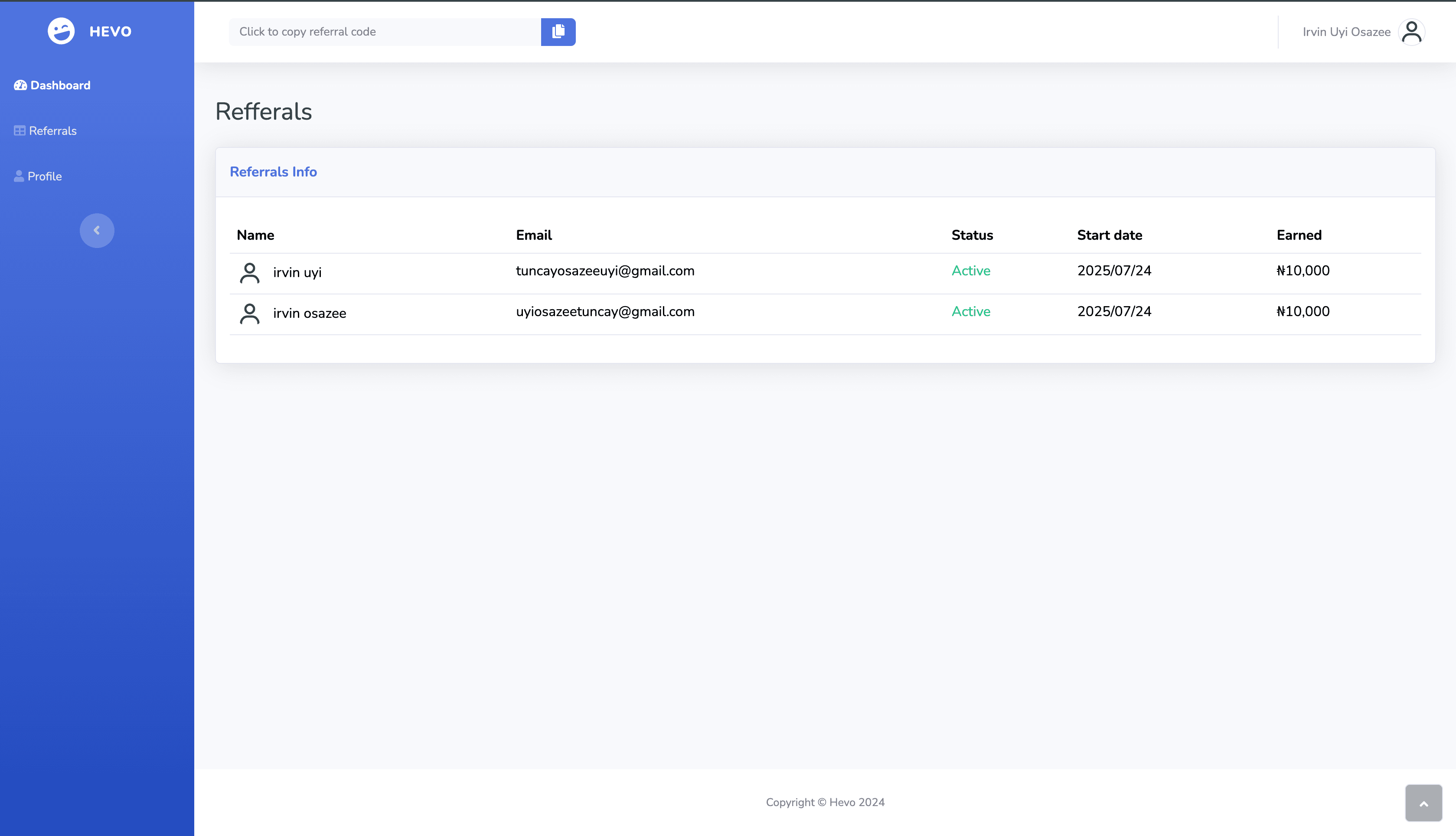 Django Referral System — frame 2